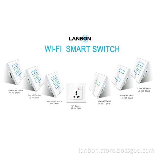 No host sever smart wall switch control fan by smartphone; Wifi control Fan speed switches
